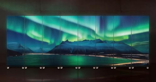 Image of Displays2go 80 inch LED Poster Display, Extended Screen Compatibility, Wheels