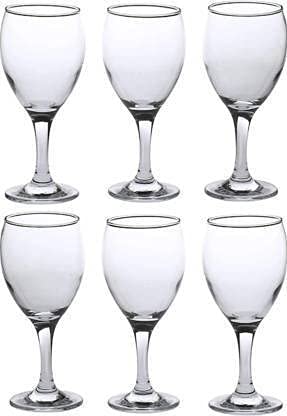 VILRO Crystal Cut Wine Glasses - 250 ml Set of 6 Transparent Long Glass | Brandy Glasses | Wine Glass | Tumbler Set of 6 Red Wine Glass White Wine Glass Crystal Clear Wine Glasses.
