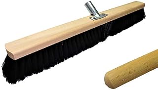 Cortaba 24" 600mm Nylon Black Broom with Handle Soft Bristle Sweeping Brush Warehouse