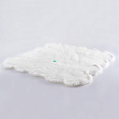 Huahoo Premium Genuine Sheepskin Rug Real Australia Sheepskin Natural Luxury Fluffy Lambskin Fur Area Rug Seat Covers For Kids Bedroom Sofa Chair Cover Pets Dogs Mat Eight Pelt /6.2' X 7' White/Ivory #TOP1