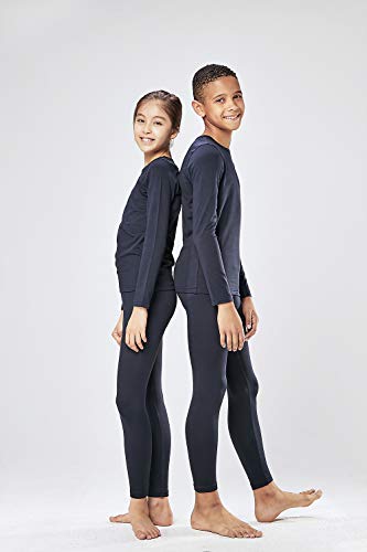 Devops Boys And Girls Thermal Underwear Long Johns Set With Fleece Lined (Large, Navy) #TOP1