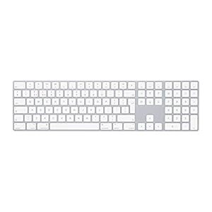 Apple Magic Keyboard with Numeric Keypad: Bluetooth, rechargeable. Works with Mac, iPad or iPhone; British English, silver