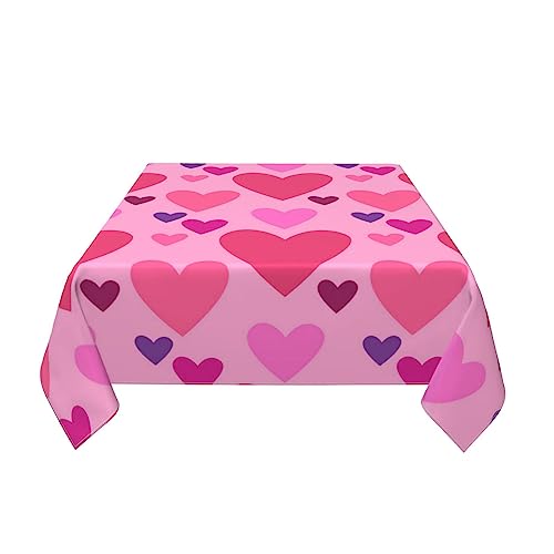 Nappe imprimée rose imperméable carrée 137 cm résistante poussière pour maison - 4