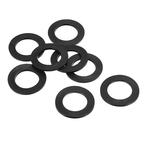 Image of TOP-VIGOR 8Pcs Rubber Flat Washers, 39mm OD 25mm ID 2.5mm Thickness Heavy Duty Black Rubber Grommet Vibration Damping Pads Sealing Gasket Washers for Faucet Pipe Water Hose Fastener Bolt