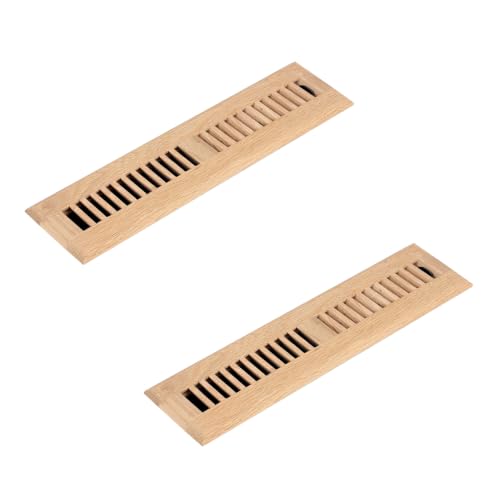 Homewell 2 Pcs Pack Oak Floor Register, Drop in Vent, 2x12 Inch, Unfinished