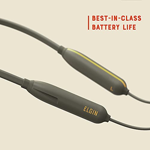Elgin Rumble Bluetooth Earplug Earbuds, 27 dB Noise Reduction Wireless Headphones with Noise Cancelling Mic, 20 Hour Battery Life, IP67 Waterproof Enclosure, OSHA Compliant Hearing Protection for Work