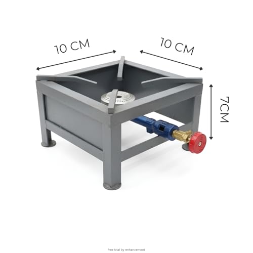 Image of COCS Single Bio Gas Stove (10x10x7 Inch), Heavy Duty Iron Body, Cast Iron Burner, Manual Ignition, Bio gas Stove (Biogas Compatible)
