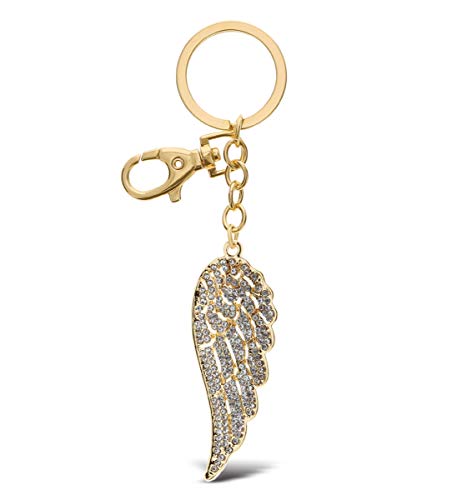 小物 spikeangel Aqua79 Angel Wing Keychain - Gold 3D Sparkling Charm