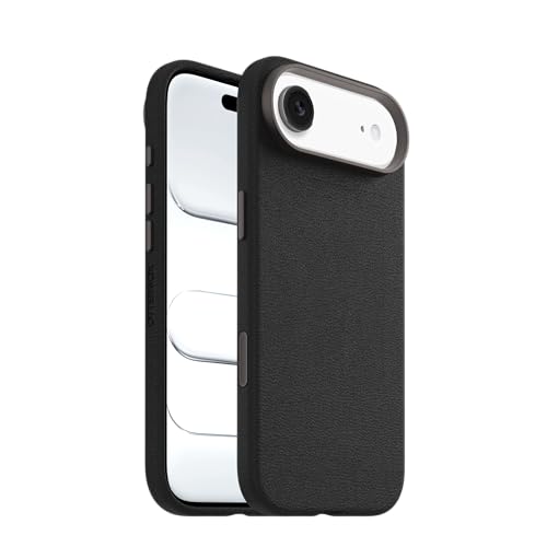 Image of OtterBox iPhone Air Symmetry Series Cactus Leather Case - Noir Ash - Black - Slim, Premium Protective iPhone Case