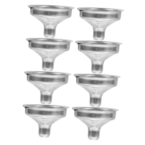 PRETYZOOM 8piezas Embudo De Llenado Portátil Acero Inoxidable Embudos Pequeños Para Líquidos y Vinagre Para Llenar Botellas y Frascos Cocina o Bodega