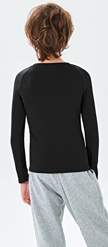 Mrignt 2 Pack Youth Boys Thermal Compression Shirts Long Sleeve Fleece Baselayer Soccer Baseball Running Base Layer Undershirt #TOP3