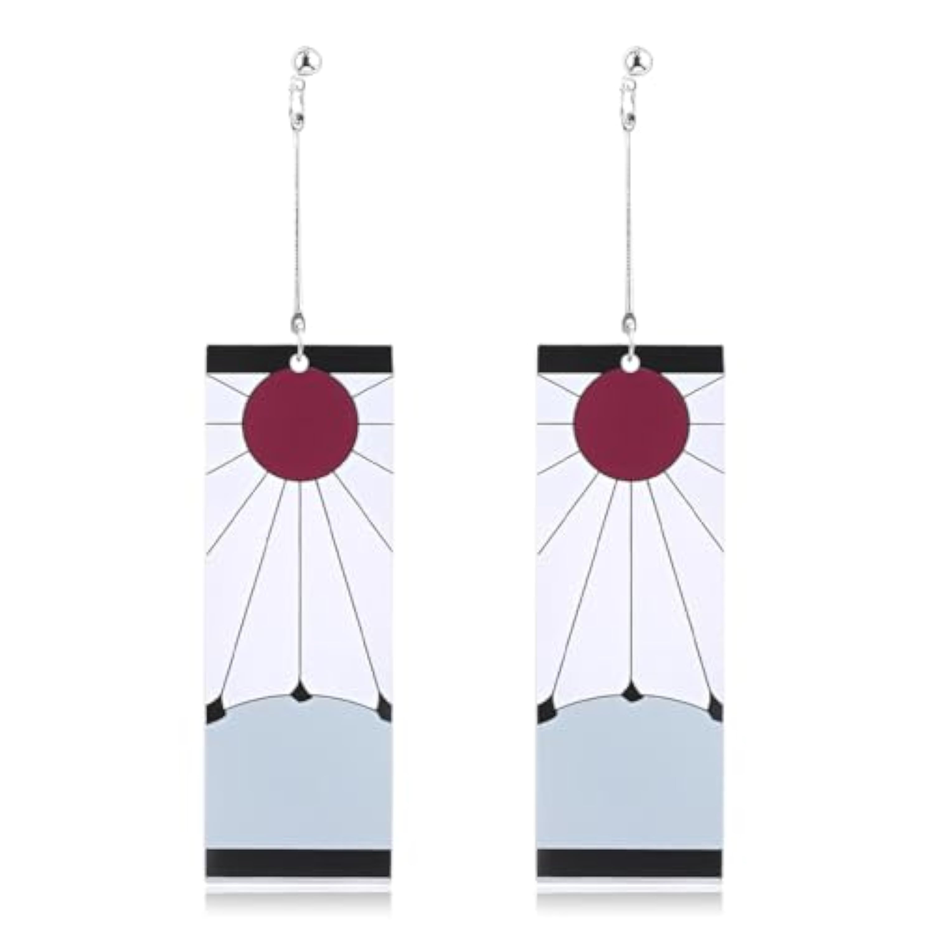 ARHZ 1 Pieza Pendientes Gadget de Demon de Slayer, Kimetsu No Yaiba Orecchini Kamado Tanjirou con colgante, pendientes llamativos para amantes del anime