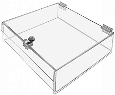 Marketing HoldersAcrylic Rectangular Locking Security Showcase Safe Box Display Tray Perfect for Watches Jewelry Collector Knives with a Key 14" x 14" x 4" by Marketing Holders