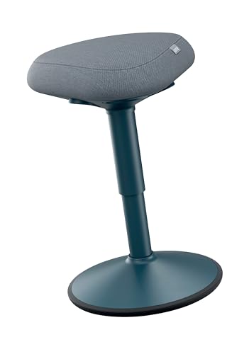 Leitz Ergo Active Sitzhocker mit Dual Density Foam Komfortsitz, Bürohocker höhenverstellbar von 47 bis 64 cm, Sitzbezug aus 100% Recycling-Material, Für bis zu 110kg, Ergo-Serie, Dunkelgrau, 65440089