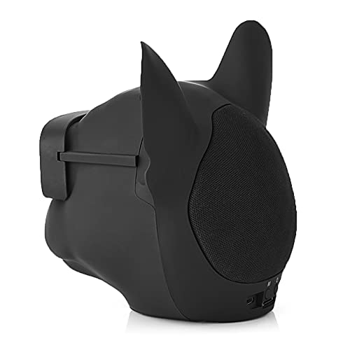 Image of Gugxiom Bulldog Bluetooth Speaker, BT 5.0 Wireless, 32G /10W Output Power, Rechargeable, Compatible with USB /T Flash Card, Cute French Bulldog Design, Black