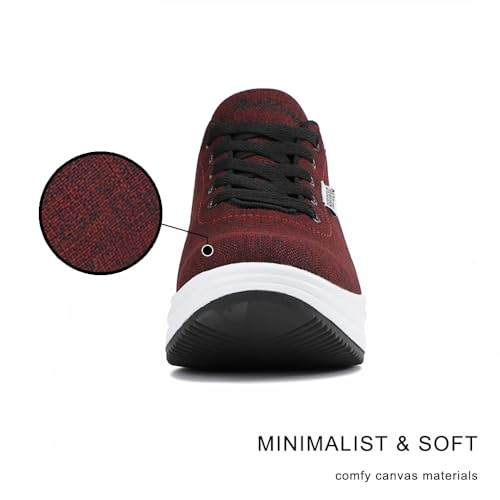 Image of RUIDENG Platform Sneakers for Women Walking All Day | Slip Resistant Work Shoes for Women Comfortable | 2 Inch Thick Wedge Rocker Bottom