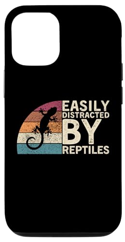 Retro Vintage Easily Distracted By Reptiles Funny Gecko Custodia per iPhone 12/12 Pro