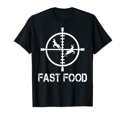 Fast Food Cervo Caccia Divertente Hunter Tee Maglietta