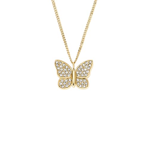 Image of Fossil Women's Gold-Tone Stainless Steel Pendant Chain Necklace for Women