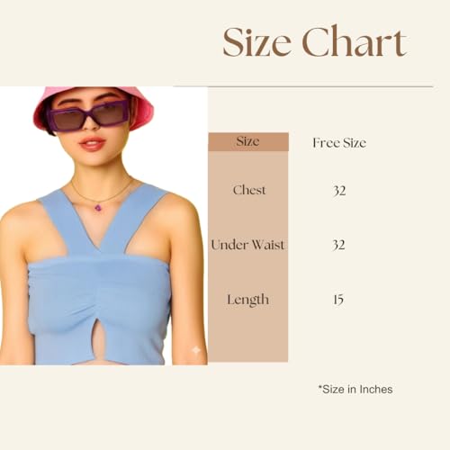 Image of Bedazzle Women's Ribbed Cutout Crop Top | Strappy V-Neck Ruched Sleeveless Tank | Sexy Stretchy Bodycon Club Wear for Party & Summer