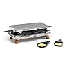 Tefal Raclette Pierrade Gourmet, Raclette pierrade 2-en-1, Utilisation en intérieur, 1350 W, Pierre naturelle, 8coupelles Maxi Profondes, Facile à nettoyer, Gris, Pieds effet bois PR620D12