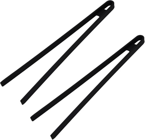 Volumoon 2stk Küchenzange Kochzange Silikon, 29cm Lebensmittelzange Silikon, Grillzange Silikon Schwarz, Kochpinzette Set, Küchenzange, Pinzettenzange Küche zum Kochen Grillen Bbq & Backen