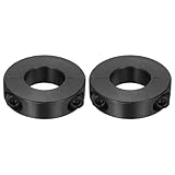 QUARKZMAN 2 Stück Doppelt Gespaltene Wellenkragen 22mm Bohrung Zweiteilige Klemmhülse 45mm Außendurchmesser 12mm Dicke Kohlenstoffstahl Feststellkragen Mit Madenschrauben Schwarz Oxidiert