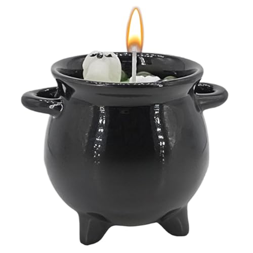 Velas de Halloween | Caldero de bruja para aromaterapia, velas perfumadas con cera de soja natural para salón, comedor, baño, dormitorio, fiesta, decoración, Halloween, luz de estado de ánimo