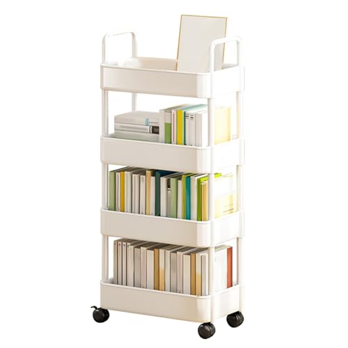 Carrito multiusos enrollable – de almacenamiento de 3 niveles con asa y n, organizador multifuncional, almacenamiento móvil duradero | Perfecto para organizar la cocina, sala de estar, garaje,