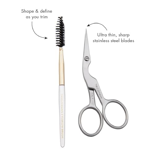 Tweezerman Stainless Brow Shaping Scissors and Brush