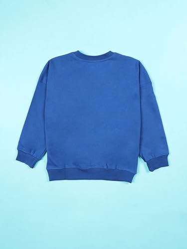 Image of KiddoPanti Boys Solid Round Neck Full Sleeve Fleece Sweatshirt | 60% Cotton 40% Polyester | Soft Warm Winter Pullover | Ribbed Cuffs & Hem | Casual Winter Sweatshirt for Kids