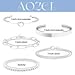 AOZEL Silver Bangle Bracelets Stack for Women Non Tarnish Silver Cuff Bracelet Set