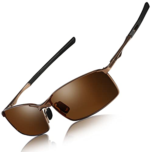 ANYLUV lunettes de soleil homme polarisées,Lunettes de sport polarisées pour femme cadre métallique avec protection uv pour l'extérieur Cover