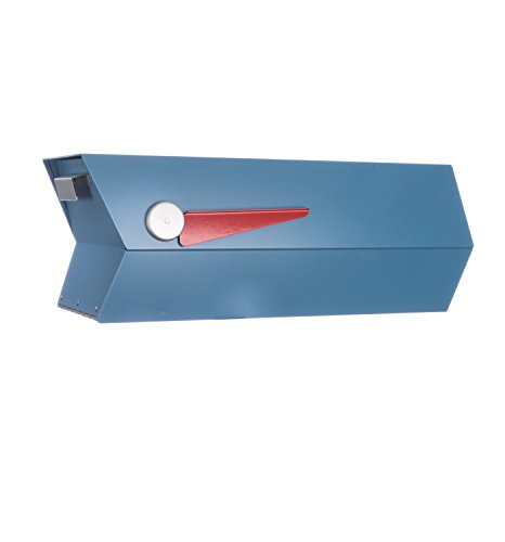 Modbox Usa Mid-Century Modern Curbside Mailbox | Solid Color (Satin Blue) #TOP6