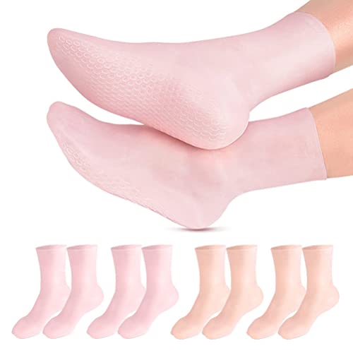 Moisturizing Socks, Aloe Socks, Silicone Socks, Foot Spa Gel Silicone Socks for Women, Pedicure Socks for Repairing Dry Feet, Cracked Heel and Softening Rough Skin, Calluses, Dry Cracking Skin