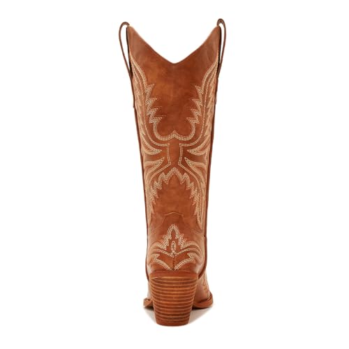 Image of Cowboy Boots for Women - Embroidered Western Cowgirl Boots with Fashion Snip Toe, 1.75-Inch Low Block Heel and All-Day Comfort Fit