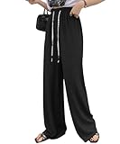 [ドアーズ] ワイドパンツ レディース ロング丈 リラックス ワイド ゆったり ウエストゴム イージーパンツ 楊柳 フリーサイズ ルーム ルームウエア カジュアル 楽 ラフ 部屋着 コーデ リゾート 外に出れる 大きめ ヨガパンツ 外出 ボトム 家着 ストレッチ パジャマ 部屋ぎ フェス フィット ユッタリ フェミニン ゆるかわ ゆるい 婦人 妊婦 女性 韓国風 ブラック 4S-D32-BK