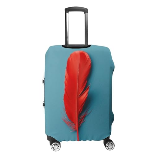 A Red Feather Luggage Covers Tsa Approved Suitcase Cover Elastic Washable Luggage Sleeve Carry on Cover Protector Anti-Scratch Suitcase Protector Fits 19-30 Inch Case(XL)4