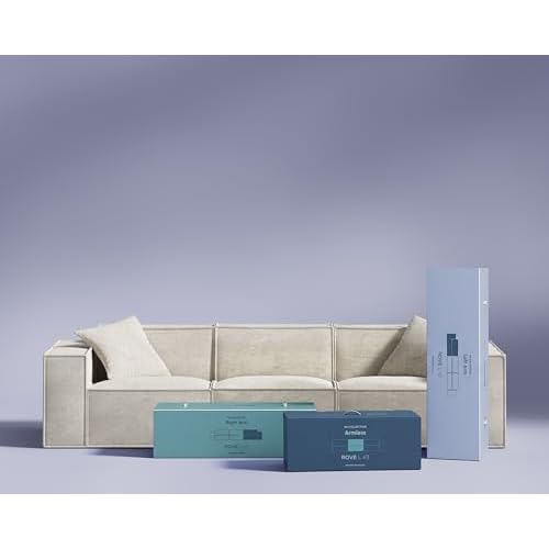 ROVE LAB M1 3 Seater Sofa – Sectional Couches, Sustainable 3 Seater Couch, One Person Assembly, High Density Foam (Helium Cloud)