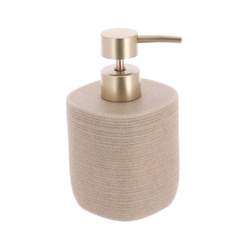 TENDANCE - Distributeur a Savon strie polyresine 400 ML- Beige