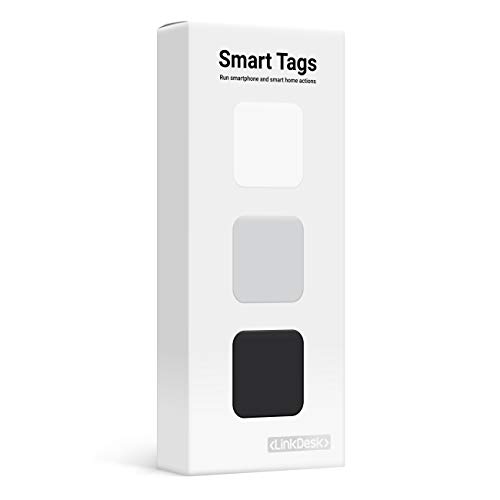 LinkDesk Smart Tags | Selbstklebende NFC Tags | Kontaktloses Auslösen von Smartphone und Smart Home Kurzbefehlen, Alexa und IFTTT | Für iPhone und Android Smartphones | Neutral Edition