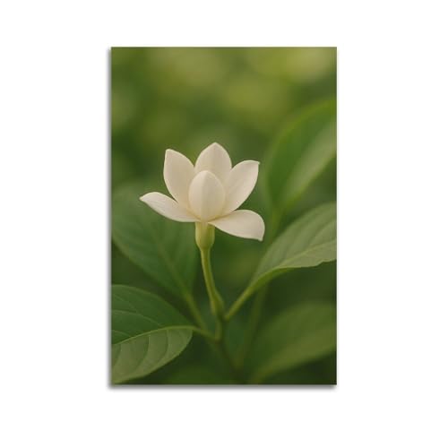 Décoration murale fleur blanche ZHOUKEG en toile haut de gamme