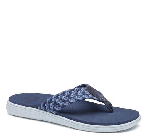 Johnston & Murphy Men’s Upton Woven Thong Sandals, Leather Flip Flops for Men, Casual Summer Shoes