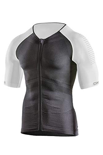 T-shirt OxyBurn X-Track Long Zip en noir et blanc taille S/M pour homme et femme