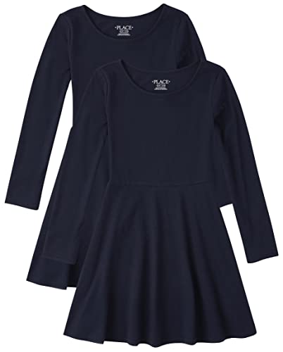 The Children's Place Girls' Long Sleeve Basic Skater Dress