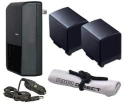 Canon VIXIA HF20 High Capacity 'Intelligent' Batteries (2 Units) + AC/DC Travel Charger + Nwv Direct Microfiber Cleaning Cloth.