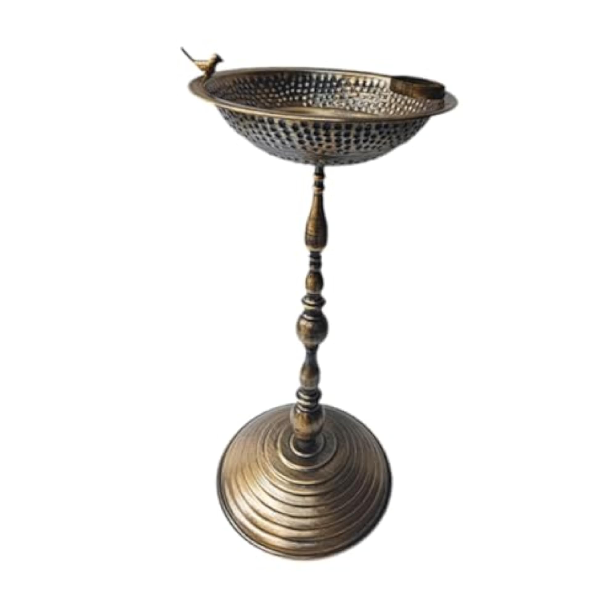 Stable Support Iron Bird Bath for Outdoors Courtyard