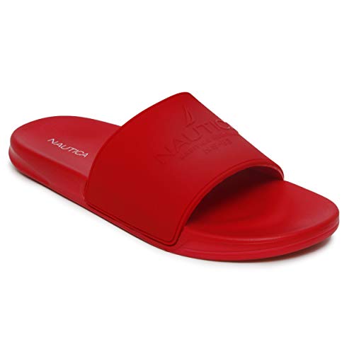 Image of Nautica Men's Open Toe Slide Sandals - Comfortable Indoor & Outdoor Shower Slippers