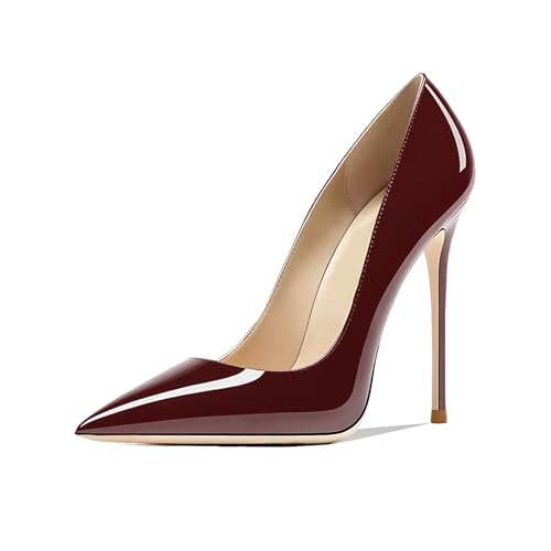 Image of Women's Pointed Toe Shallow Stiletto Heels 4.7 Inch Pumps Wedding Party Banquet Shoes