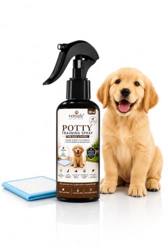 Image of VetSafe Potty Training Spray for Dogs & Puppies, 200 ml | Puppy Toilet Training Aid for Pee & Poop | Helps Guide Pets to a Designated Spot | Indoor & Outdoor Use | Alcohol-Free
